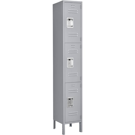 Global Industrial Louvered Door Locker, 12 in W, 15 in D, 78 in H, Gray 493423GY